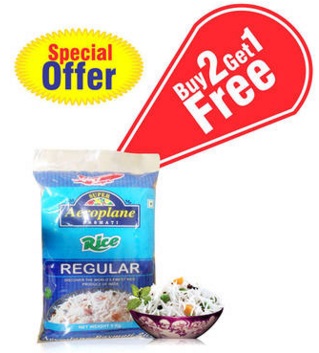 India Desire : Aeroplane Regular Basmati Rice Buy 2 Get 1 (5Kg) At Rs 625 From Paytm
